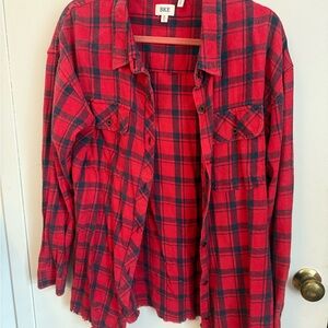 BKE Scarlet and Ebony Checkered Shirt
